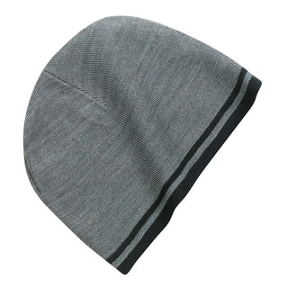 Port & Company Fine Knit Skull Cap with Stripes.  - CP93