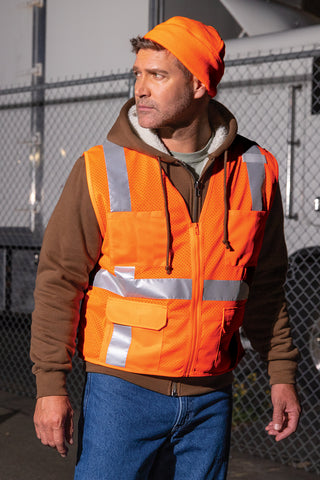 CornerStone ANSI 107 Class 2 Mesh Six-Pocket Zippered Vest - CSV104