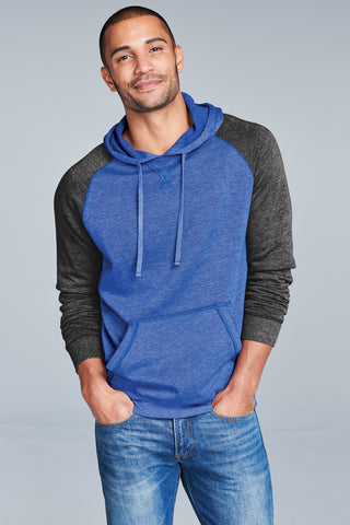 District Young Mens Lightweight Fleece Raglan Hoodie - DT196