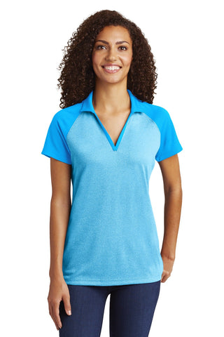 Sport-Tek Ladies PosiCharge RacerMesh Raglan Heather Block Polo - LST641