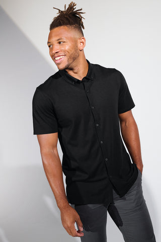 Mercer+Mettle Stretch Pique Full-Button Polo - MM1006