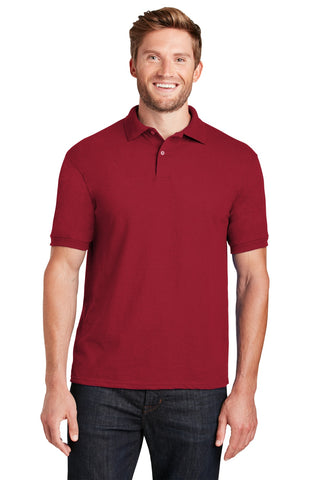 Hanes EcoSmart 5.2-Ounce Jersey Knit Sport Shirt (Deep Red)