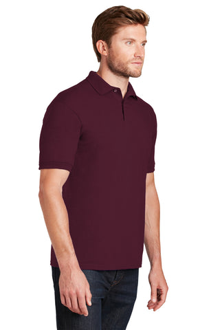 Hanes EcoSmart 5.2-Ounce Jersey Knit Sport Shirt (Maroon)