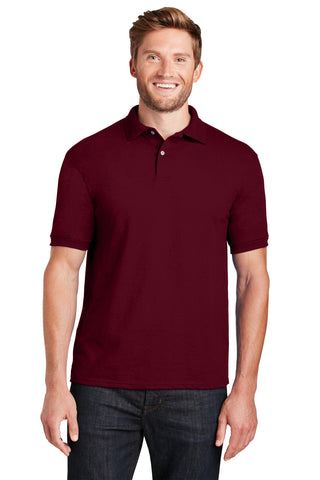 Hanes EcoSmart 5.2-Ounce Jersey Knit Sport Shirt (Maroon)