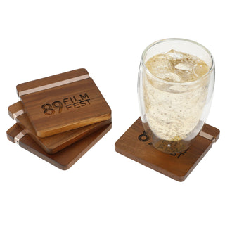 Printwear Graze Wood and Metal Coaster Set (Wood)