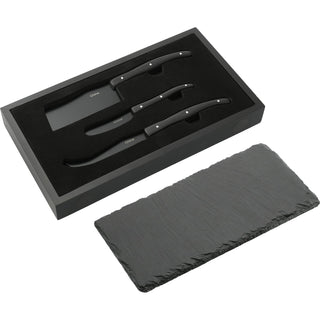 Printwear Modena Black Cheese & Serving Set (Black)