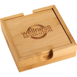 Printwear Bamboo Coaster Set (Natural)