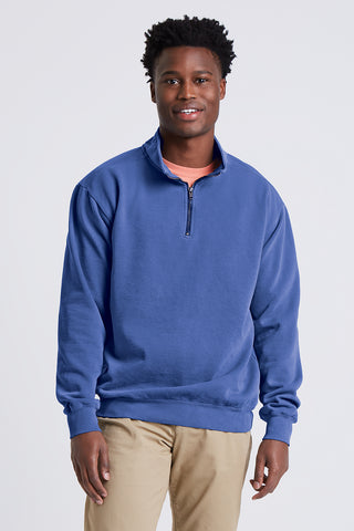 COMFORT COLORS Ring Spun 1/4-Zip Sweatshirt (Flo Blue)