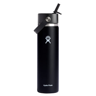 Hydro Flask Wide Mouth w/ Flex Straw Cap 24oz (Black)