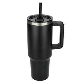 Printwear Pinnacle Recycled Travel Tumbler with Straw 40oz (Black)