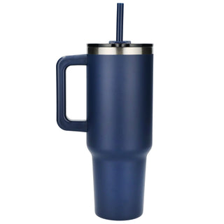 Printwear Pinnacle Recycled Travel Tumbler with Straw 40oz (Navy)