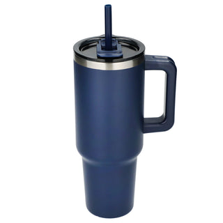 Printwear Pinnacle Recycled Travel Tumbler with Straw 40oz (Navy)