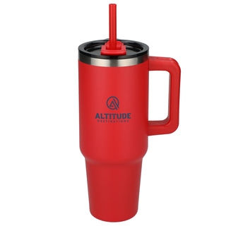 Printwear Pinnacle Recycled Travel Tumbler with Straw 40oz (Red)