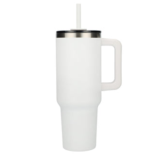 Printwear Pinnacle Recycled Travel Tumbler with Straw 40oz (White)