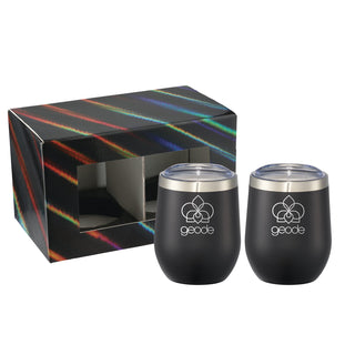 Printwear Corzo Cup 12oz 2 in 1 Gift Set (Black)