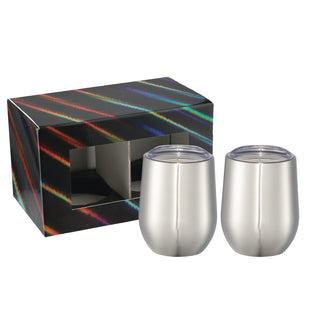 Printwear Corzo Cup 12oz 2 in 1 Gift Set (Silver)
