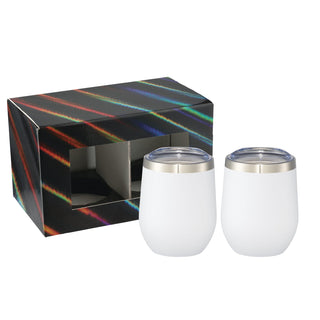 Printwear Corzo Cup 12oz 2 in 1 Gift Set (White)
