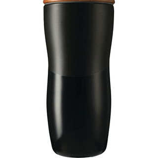 Printwear Reno Double Wall Ceramic Tumbler w/Wood Lid 10oz (Black)