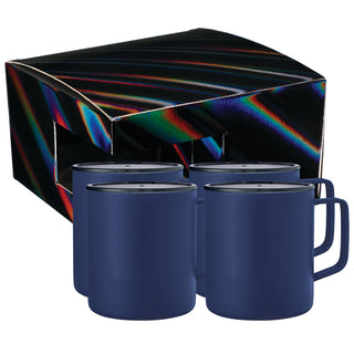 Printwear Rover Camp Mug 14oz Powder coated 4 in 1 Gift Set (Navy)