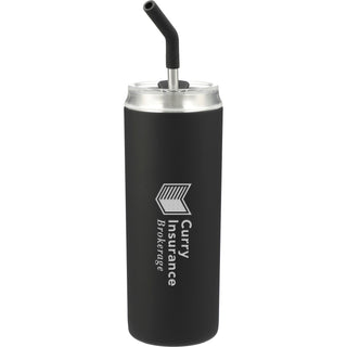 Printwear Marka Copper Vac Tumbler w/ SS straw 20oz (Black)