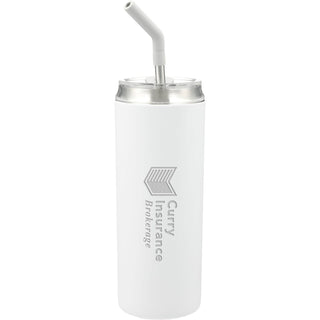 Printwear Marka Copper Vac Tumbler w/ SS straw 20oz (White)