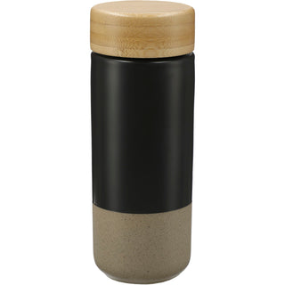Printwear Arlo Ceramic Tumbler with Bamboo lid 11oz (Black)