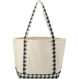 Printwear Buffalo Plaid 18oz Cotton Boat Tote (Gray/Black)