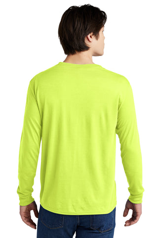 Jerzees Dri-Power 100% Polyester Long Sleeve T-Shirt (Safety Green)