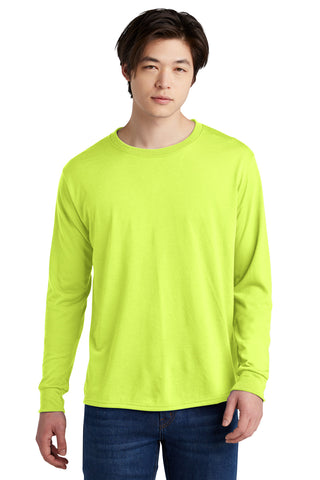 Jerzees Dri-Power 100% Polyester Long Sleeve T-Shirt (Safety Green)