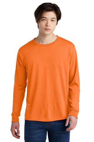 Jerzees Dri-Power 100% Polyester Long Sleeve T-Shirt (Safety Orange)