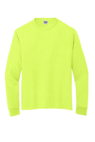 Jerzees Dri-Power 100% Polyester Long Sleeve T-Shirt (Safety Green)