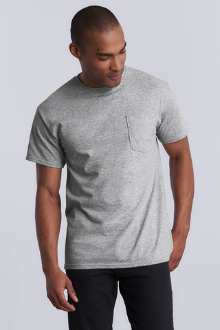 Gildan Ultra Cotton 100% US Cotton T-Shirt with Pocket (White)