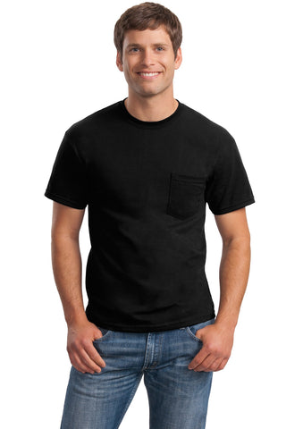 Gildan Ultra Cotton 100% US Cotton T-Shirt with Pocket (Black)