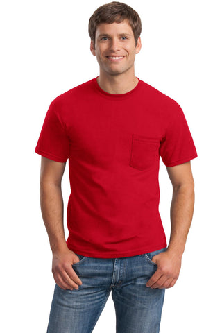 Gildan Ultra Cotton 100% US Cotton T-Shirt with Pocket (Red)
