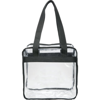 Printwear Game Day Clear Zippered Safety Tote (Black)