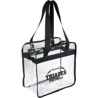 Printwear Game Day Clear Zippered Safety Tote (Black)