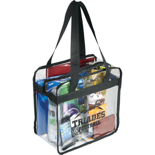 Printwear Game Day Clear Zippered Safety Tote (Black)