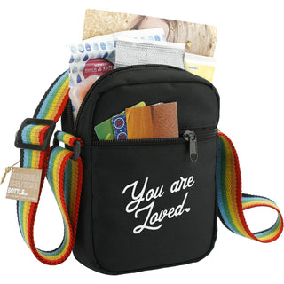 Printwear Rainbow RPET Crossbody Tote (Black)