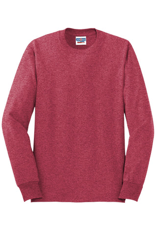 Jerzees Dri-Power 50/50 Cotton/Poly Long Sleeve T-Shirt (Vintage Heather Red)