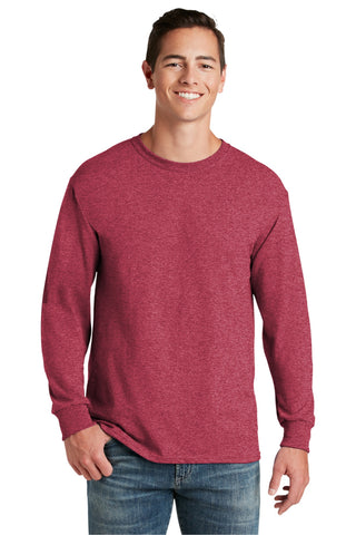 Jerzees Dri-Power 50/50 Cotton/Poly Long Sleeve T-Shirt (Vintage Heather Red)