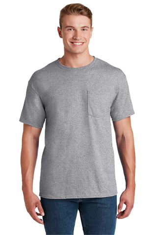 Jerzees Dri-Power 50/50 Cotton/Poly Pocket T-Shirt (Athletic Heather)