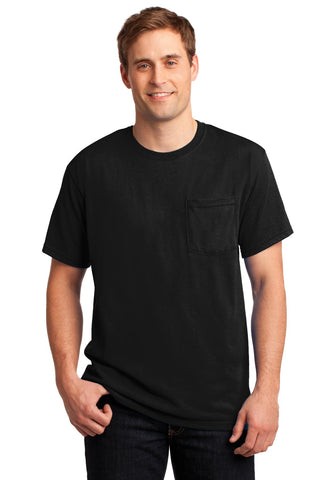 Jerzees Dri-Power 50/50 Cotton/Poly Pocket T-Shirt (Black)