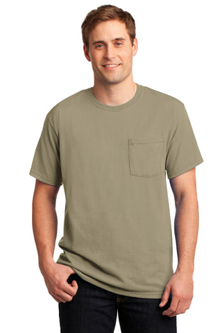 Jerzees Dri-Power 50/50 Cotton/Poly Pocket T-Shirt (Khaki)