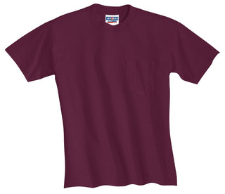 Jerzees Dri-Power 50/50 Cotton/Poly Pocket T-Shirt (Maroon)