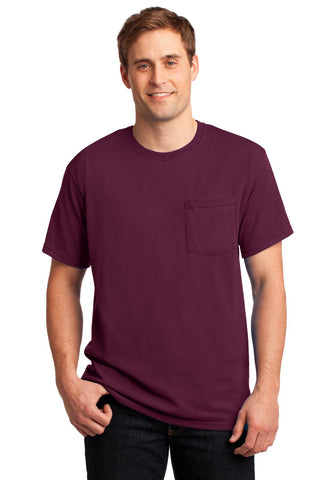 Jerzees Dri-Power 50/50 Cotton/Poly Pocket T-Shirt (Maroon)