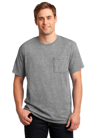Jerzees Dri-Power 50/50 Cotton/Poly Pocket T-Shirt (Oxford)