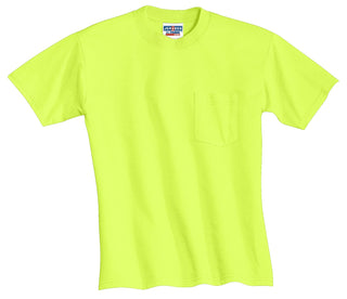 Jerzees Dri-Power 50/50 Cotton/Poly Pocket T-Shirt (Safety Green)