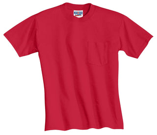 Jerzees Dri-Power 50/50 Cotton/Poly Pocket T-Shirt (True Red)