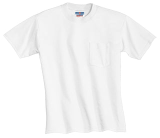 Jerzees Dri-Power 50/50 Cotton/Poly Pocket T-Shirt (White)