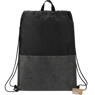 Printwear Ash Zippered Recycled Drawstring Bag (Black)